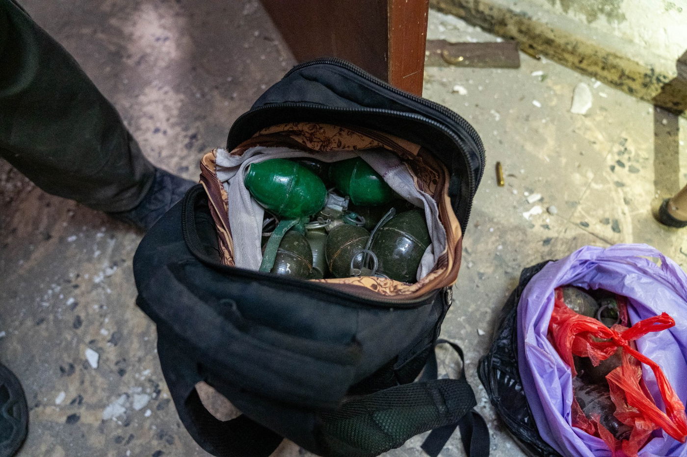 חלק מאמצעי הלחימה שנמצאו