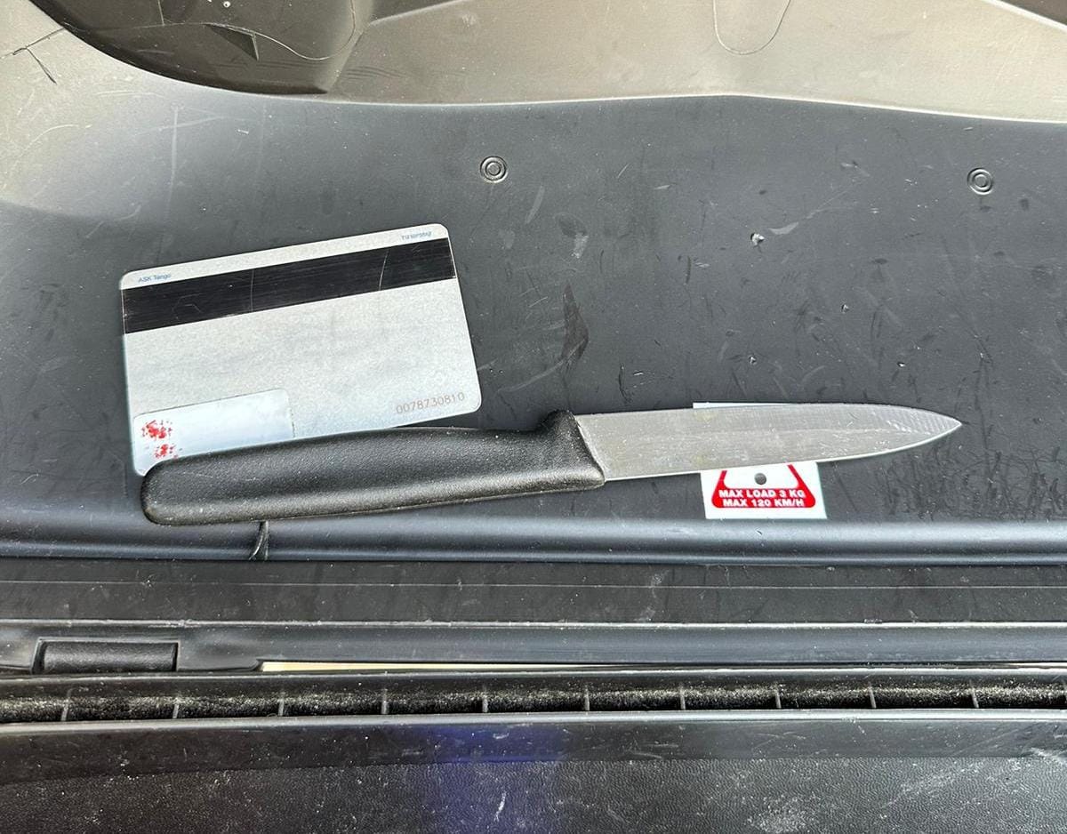 הסכין שהחזיק החשוד