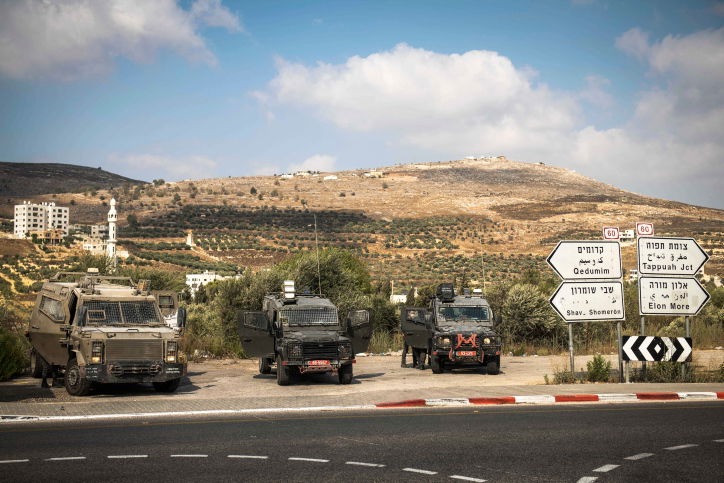 כוחות צה"ל מאבטחים את הגיזרה המרחבית בשומרון