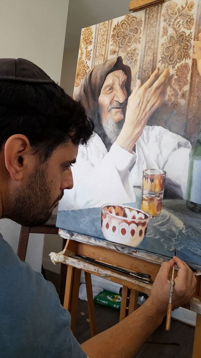 צפו בצייר גילי שטרן מצייר את הבבא סאלי זיע"א