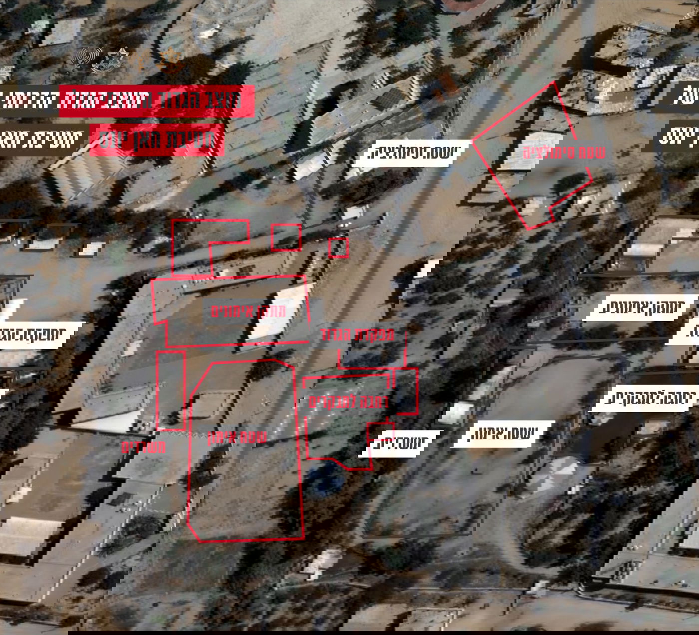 מפה של המוצב הגדודי הדרומי של חטיבת חאן יונס