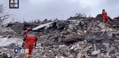 העיירה ההרוסה לאחר המפולת, הבוקר