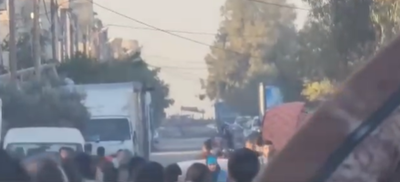 תיעוד: טנק צה"ל מול המוני עזתים באזור שבו שכן היישוב נווה דקלים