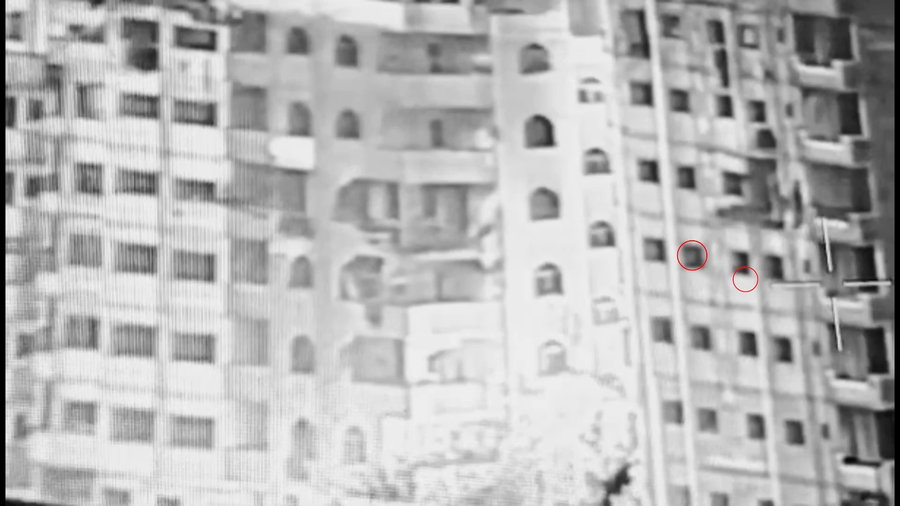 תיעוד מתקיפת מבנה צבאי ממנו ביצעו מחבלים ירי לעבר לוחמי צה"ל