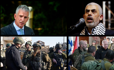 יחיא סינוואר | ראש המוסד דדי ברנע | גלנט היום בחאן יונס 