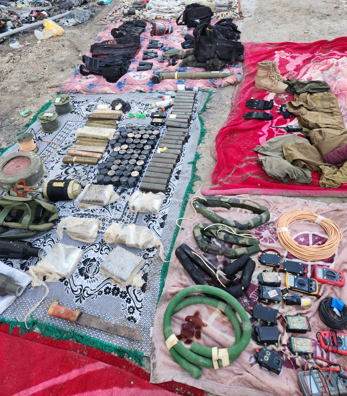 האמל"ח שנמצא במטה אונר"א בשכונת רימאל בעיר עזה