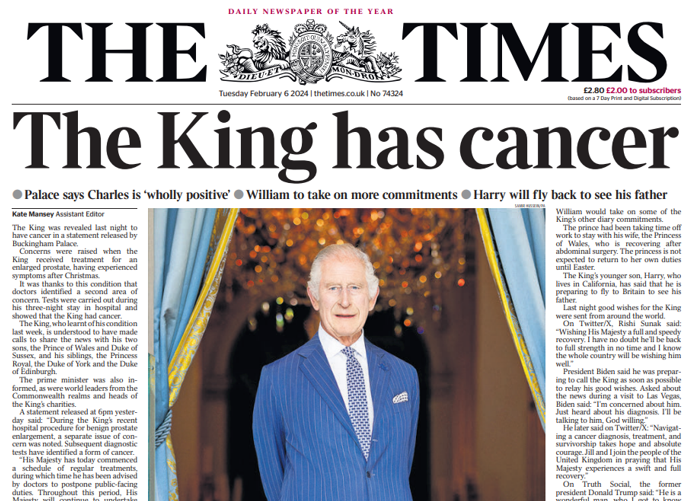 "למלך יש סרטן"