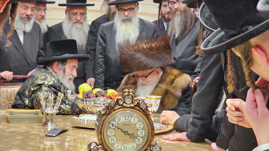 בעלה האדמו"ר מסקווירא ואחיה האדמו"ר מויז'ניץ