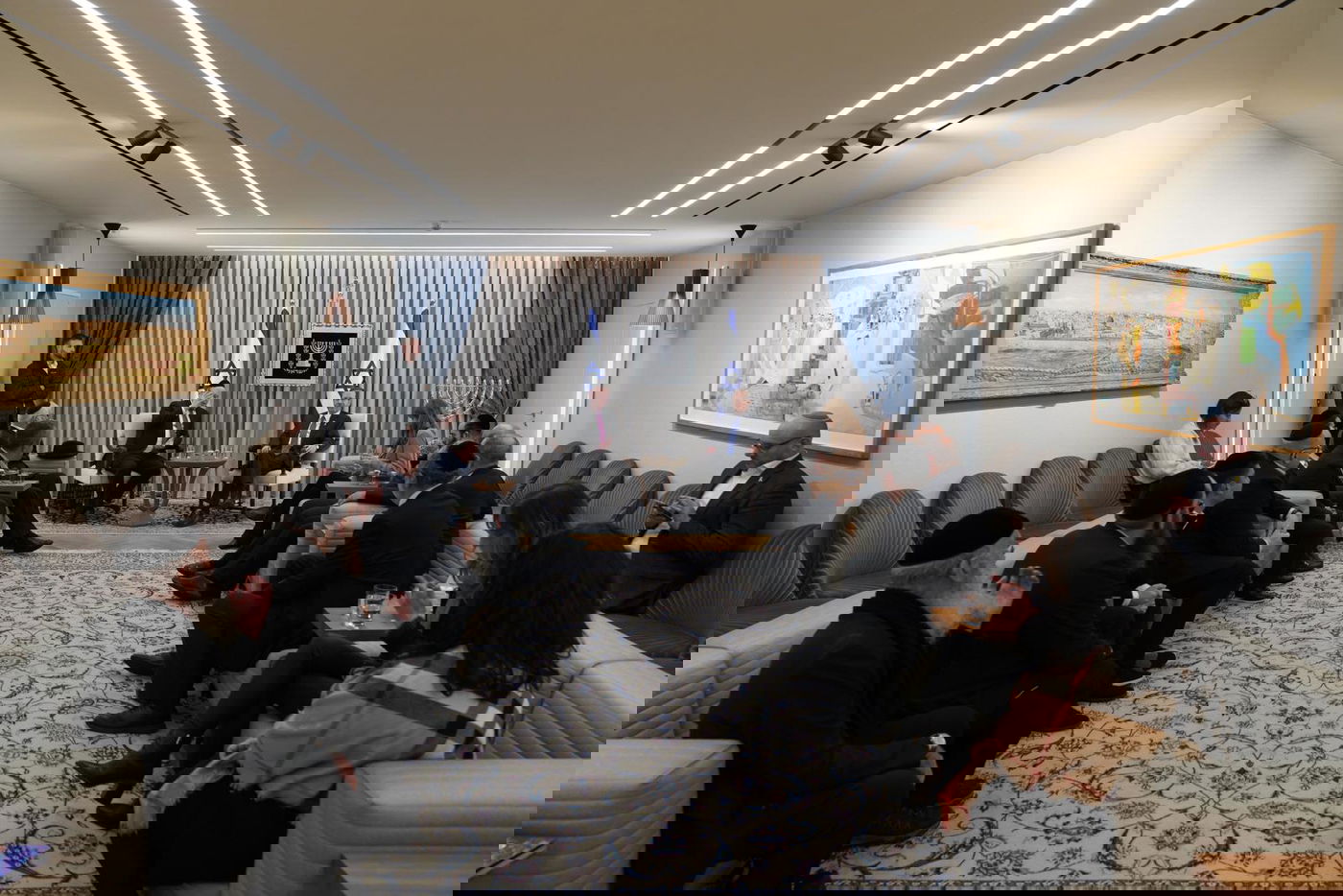 המשלחת האמריקאית-חרדית אצל הנשיא הרצוג, אמש 