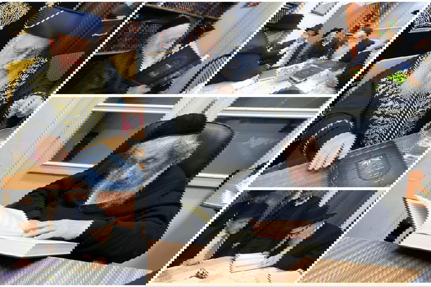 גדולי ישראל מעיינים בספר שקיבלו מהמחבר הרב מאיר ידיד