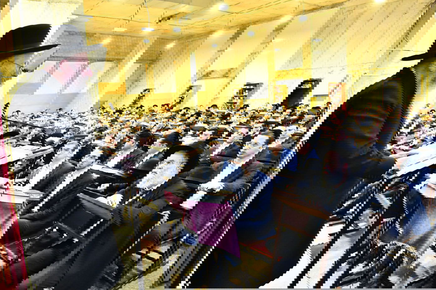 הגאון רבי מלכיאל קוטלר בהיכל ישיבת בית מתתיהו