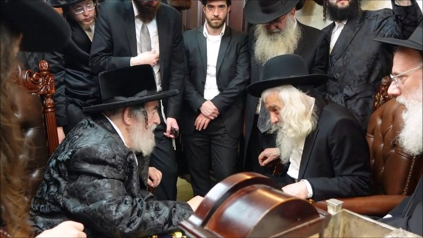 הגאון רבי אשר דויטש עם האדמו"ר מויז'ניץ אמש