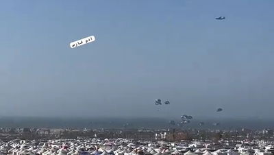 לראשונה במלחמה: ארה"ב הצניחה מהאוויר כ-38,000 ארוחות לעזתים | צפו בתיעוד