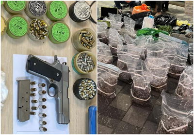 האקדח והסמים שנתפסו בדירה