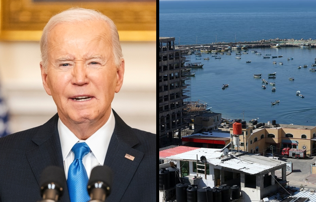 מימין: נמל עזה לפני המלחמה