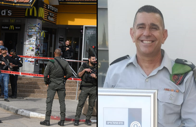 משמאל: זירת הפיגוע