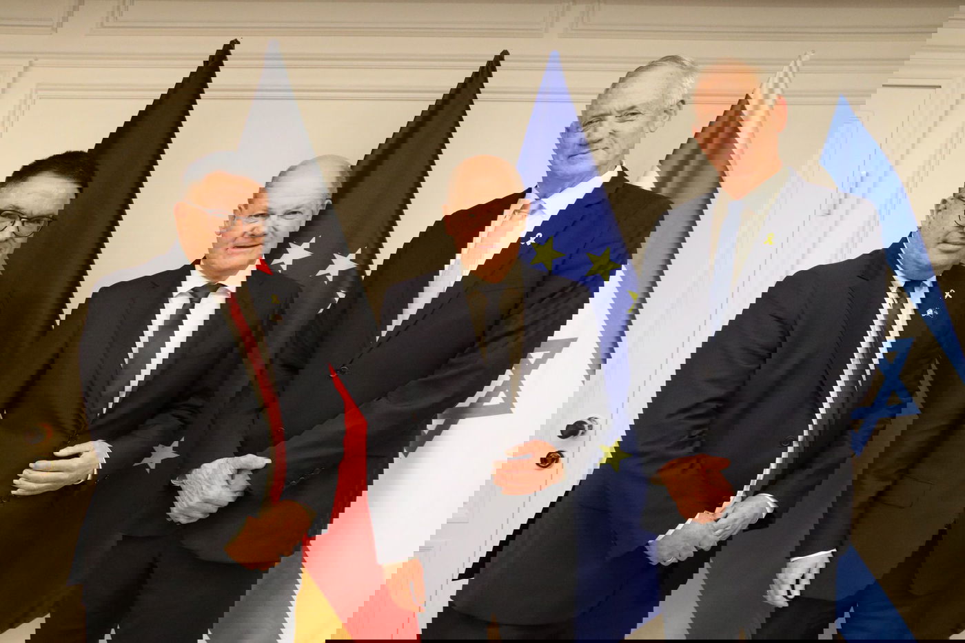 גנץ וביטון עם קנצלר גרמניה אולף שולץ