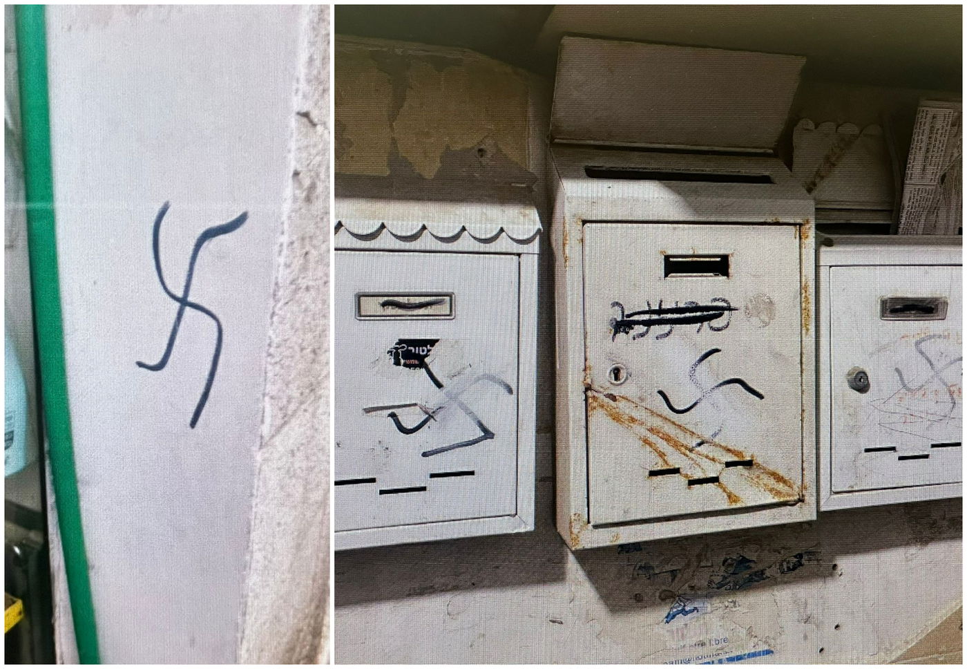 הצלבים שרוססו בידי החשוד