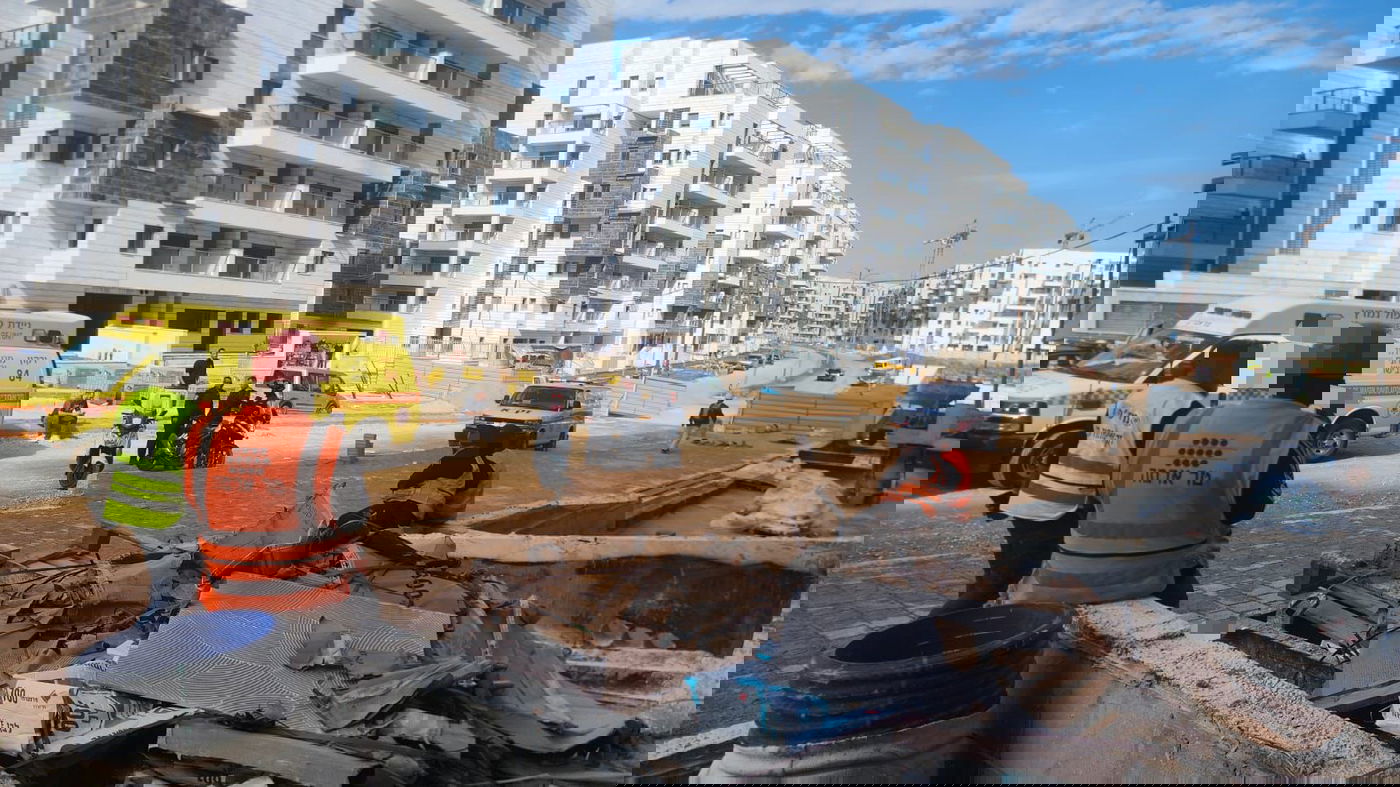 תאונת עבודה. זירת האסון בבני ברק