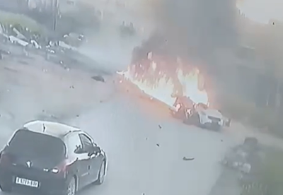 רכב המחבלים נוסע בג'נין - ואז נופל עליו טיל | תיעוד דרמטי