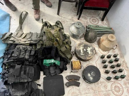 אמצעי לחימה שאותרו אמש