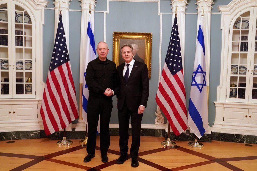 השר גלנט עם מזכיר ההגנה האמריקני