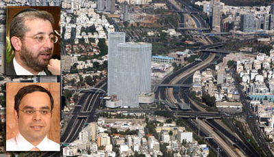 זר (למעלה) ומזרחי על רקע ת"א (פלאש 90 וארכיון)