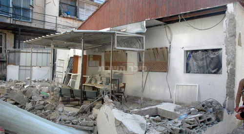 בית-הכנסת שנהרס.