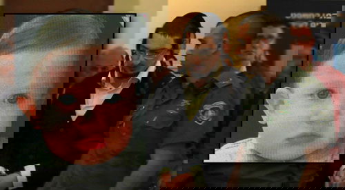 אנשין בבית-המשפט. בקטן: פרומה ז"ל (פלאש 90)