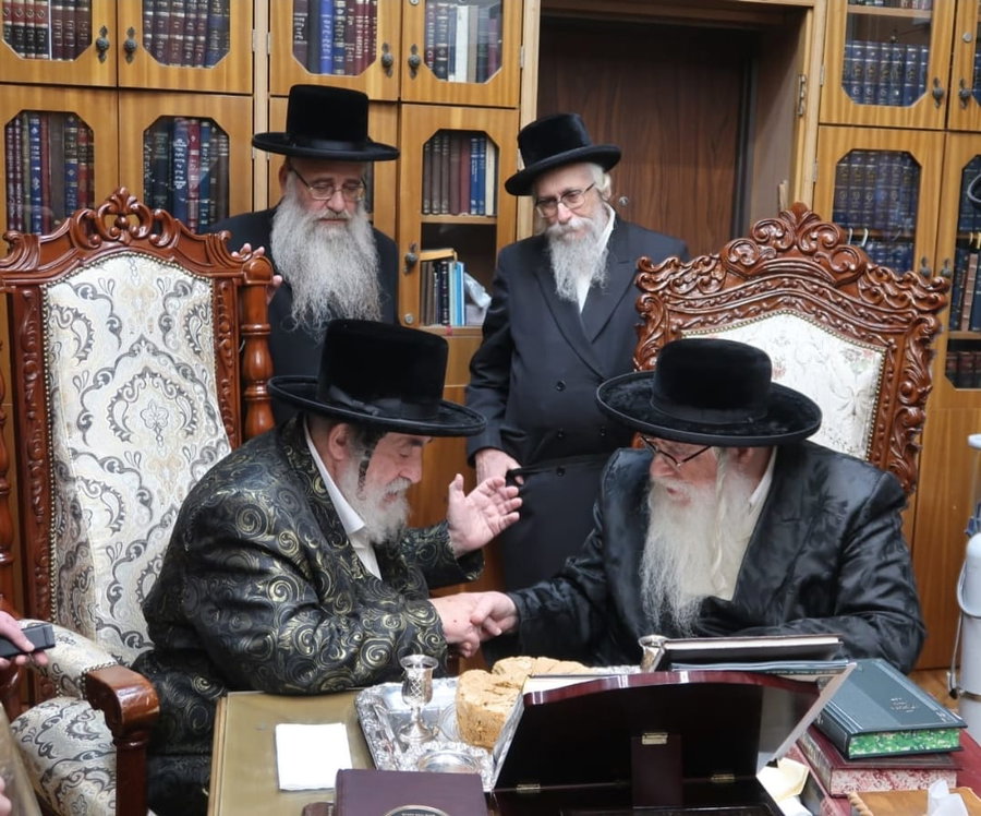 האדמו"רים בתחילת הביקור, אמש