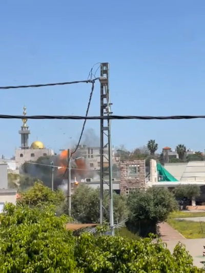 רגע הפגיעה במתנ"ס בערב אל עראמשה בגבול לבנון