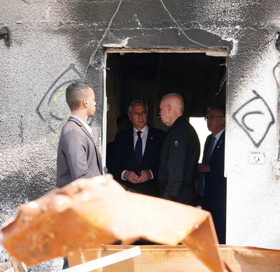 גלנט ובלינקן בעוטף עזה