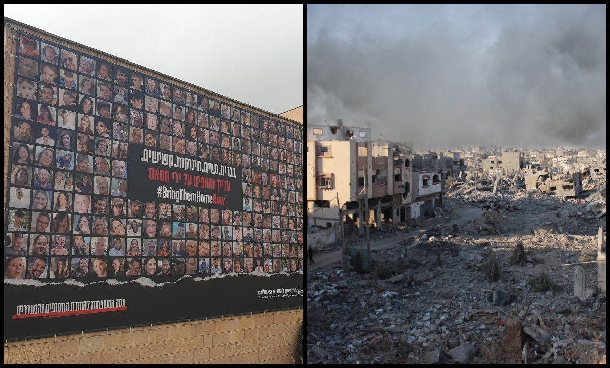 הרס בעזה, תמונות החטופים