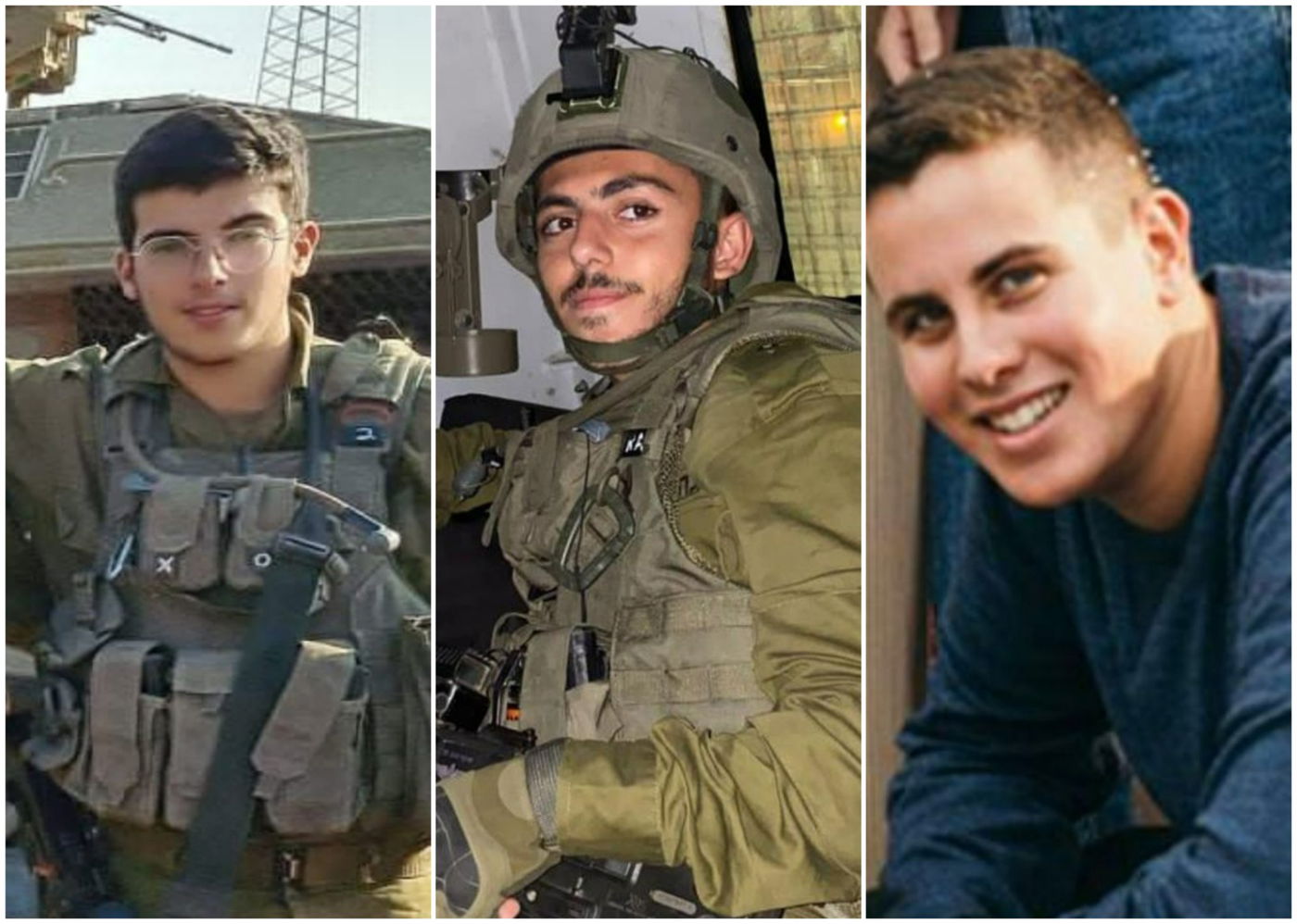 מימין לשמאל: טל שביט, מרדכי אסולין ועידו טסטה הי"ד