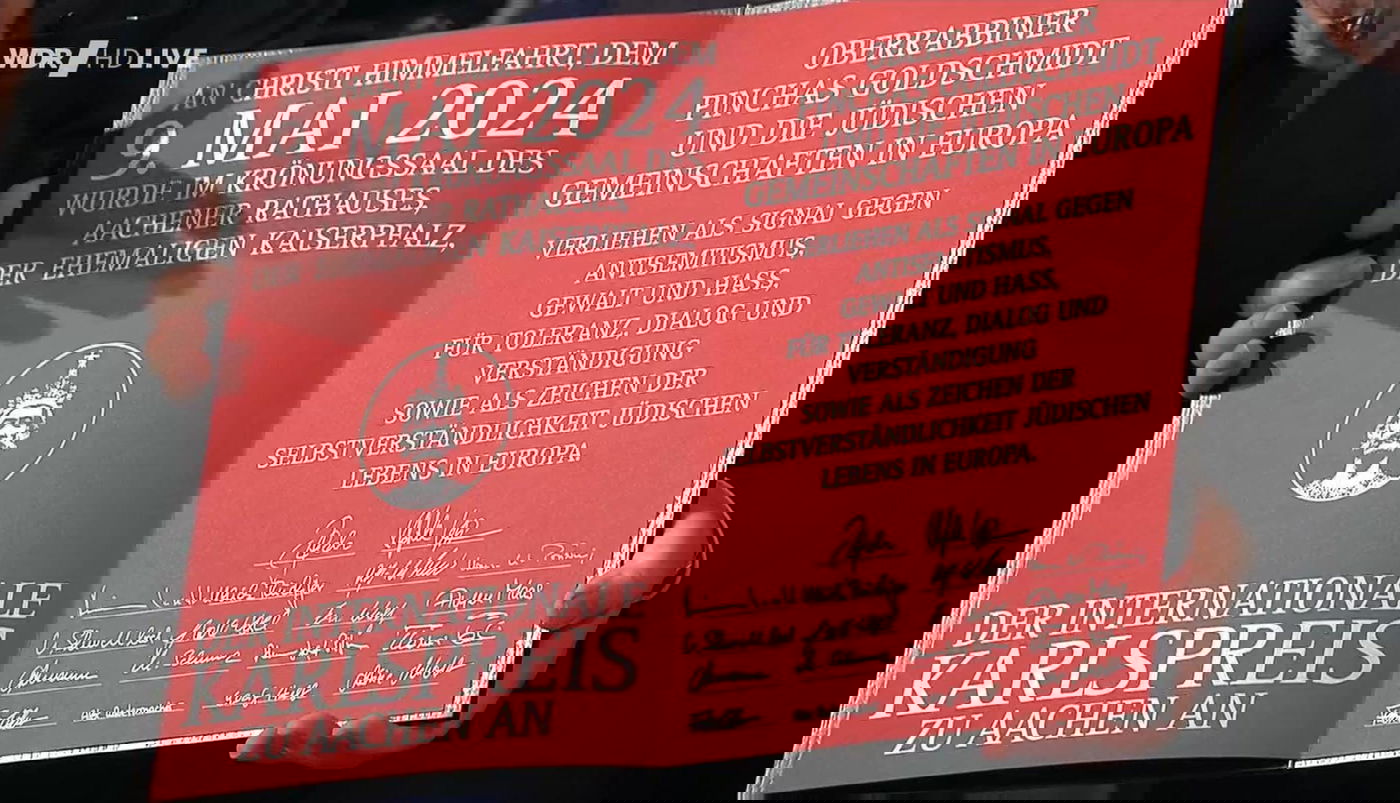 הפרס היוקרתי של אירופה הוענק לגר"פ גולדשמידט