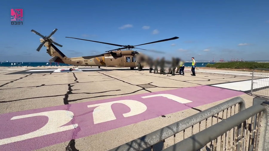 פינוי פצוע מהזירה במטולה במסוק לבית חולים רמב"ם בחיפה