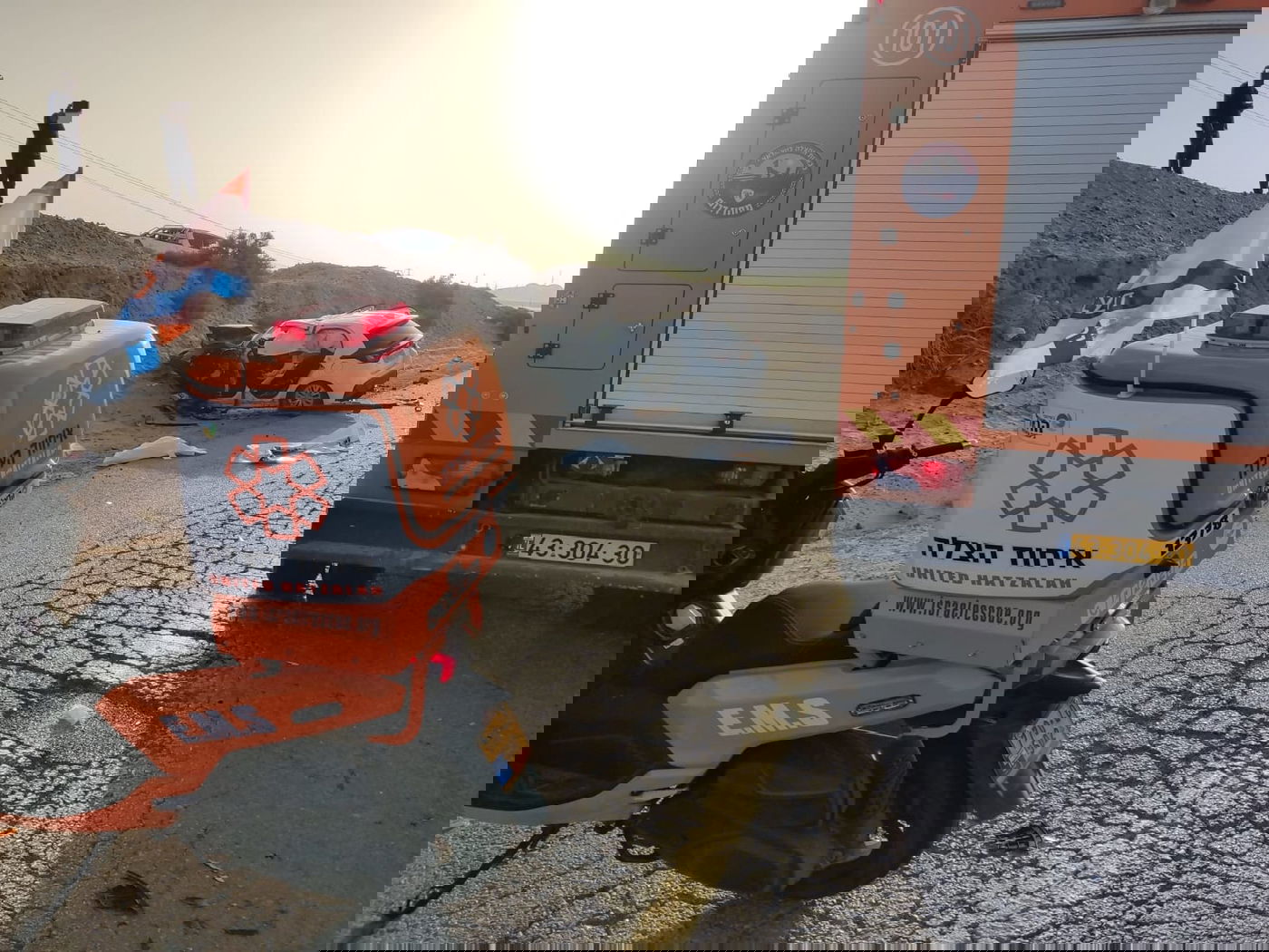 זירת התאונה בכביש 25