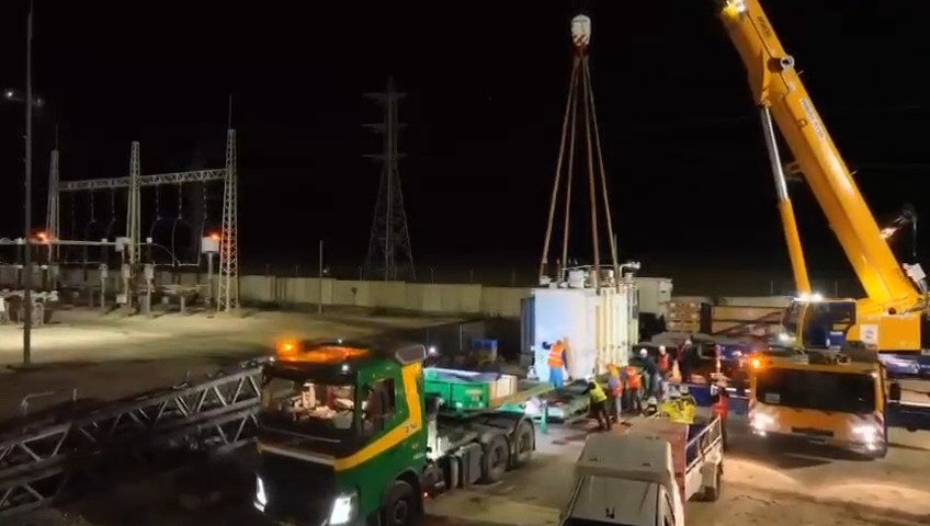 שינוע של גנרטורים ושנאים לצפון