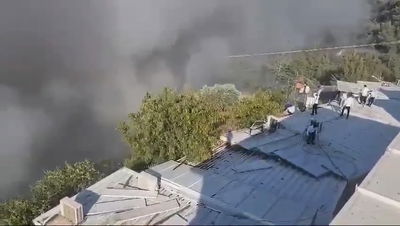 בחורי ישיבה מנסים להשתלט על השריפה: צפו בתיעוד מבית שמש