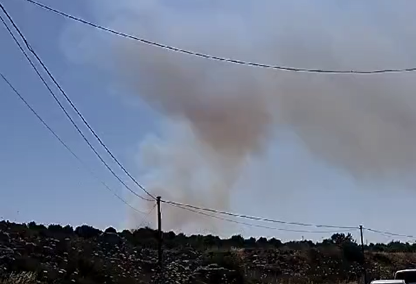 השריפה ליד צפת בעקבות היירוט