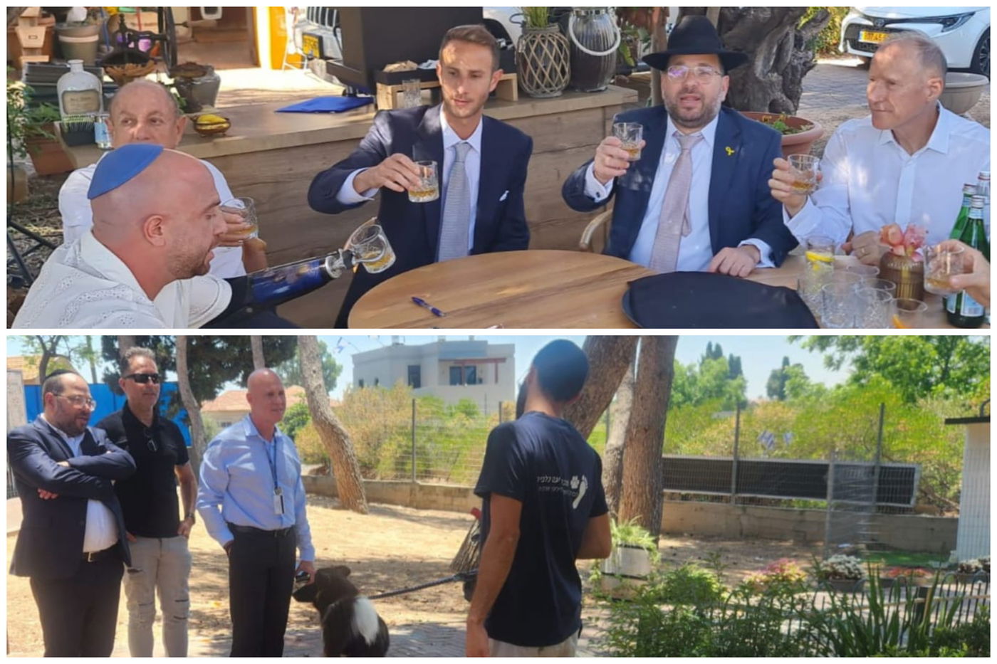 למעלה: עם זיו שילון מרימים כוסית לכבוד החתן | למטה: מנכ"ל בית החולים הלל יפה בביקור במדעים ויהדות