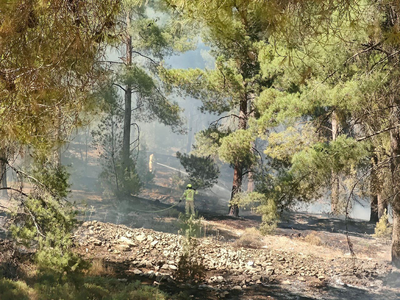 השריפות בגולן כתוצאה מהשיגורים