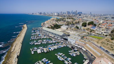 מבט מהאוויר על נמל יפו