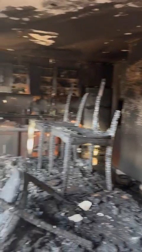 הבית לאחר השריפה