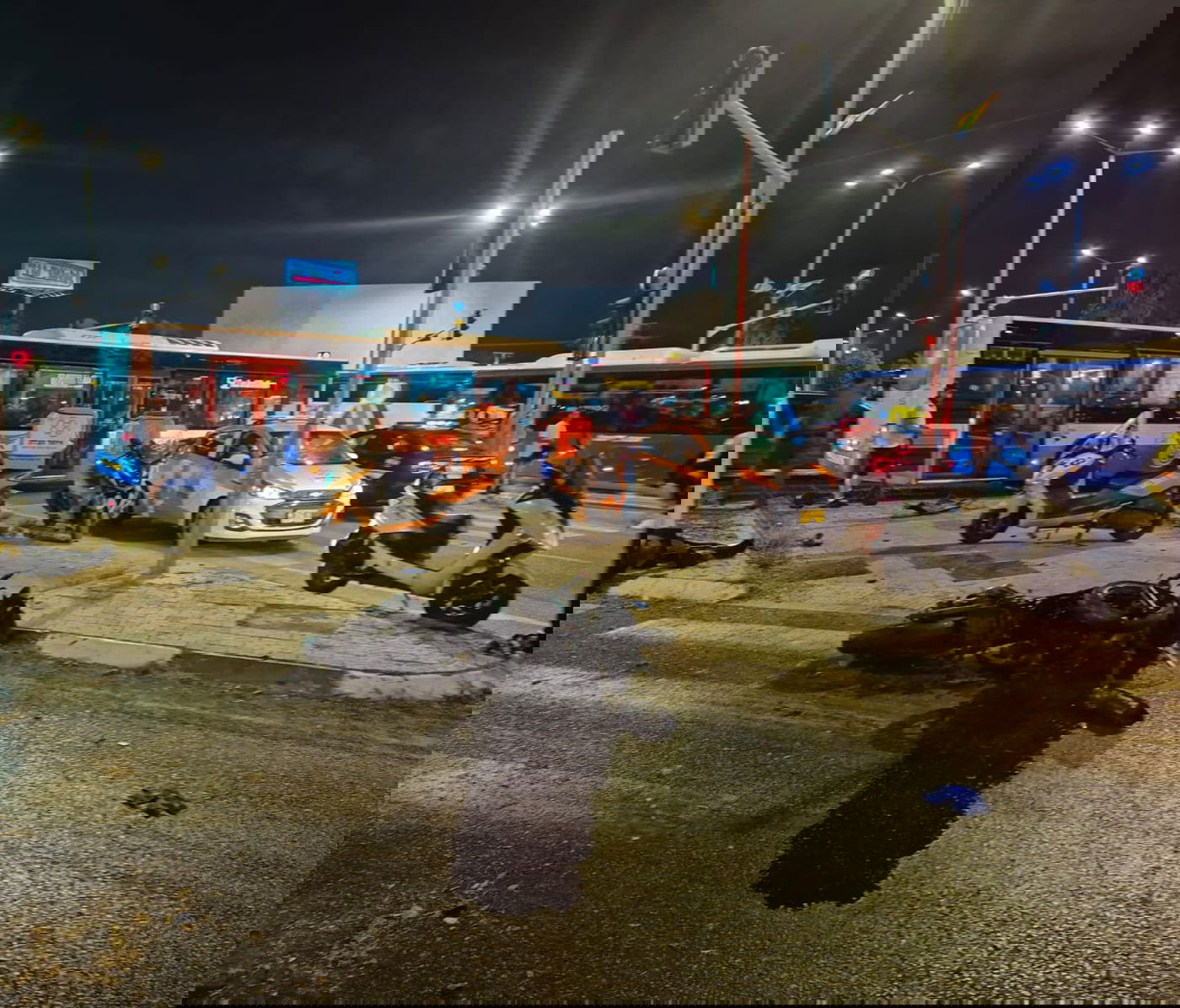 זירת התאונה ברחוב מבצע קדש בבני ברק