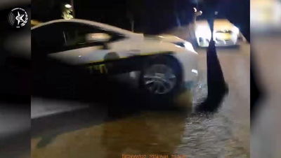 נהג ברכב היוקרה ברח מהשוטרים, ניגח ניידת - ונעצר