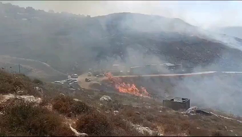נשקפת סכנה לבתים | צפו בשריפה ביצהר