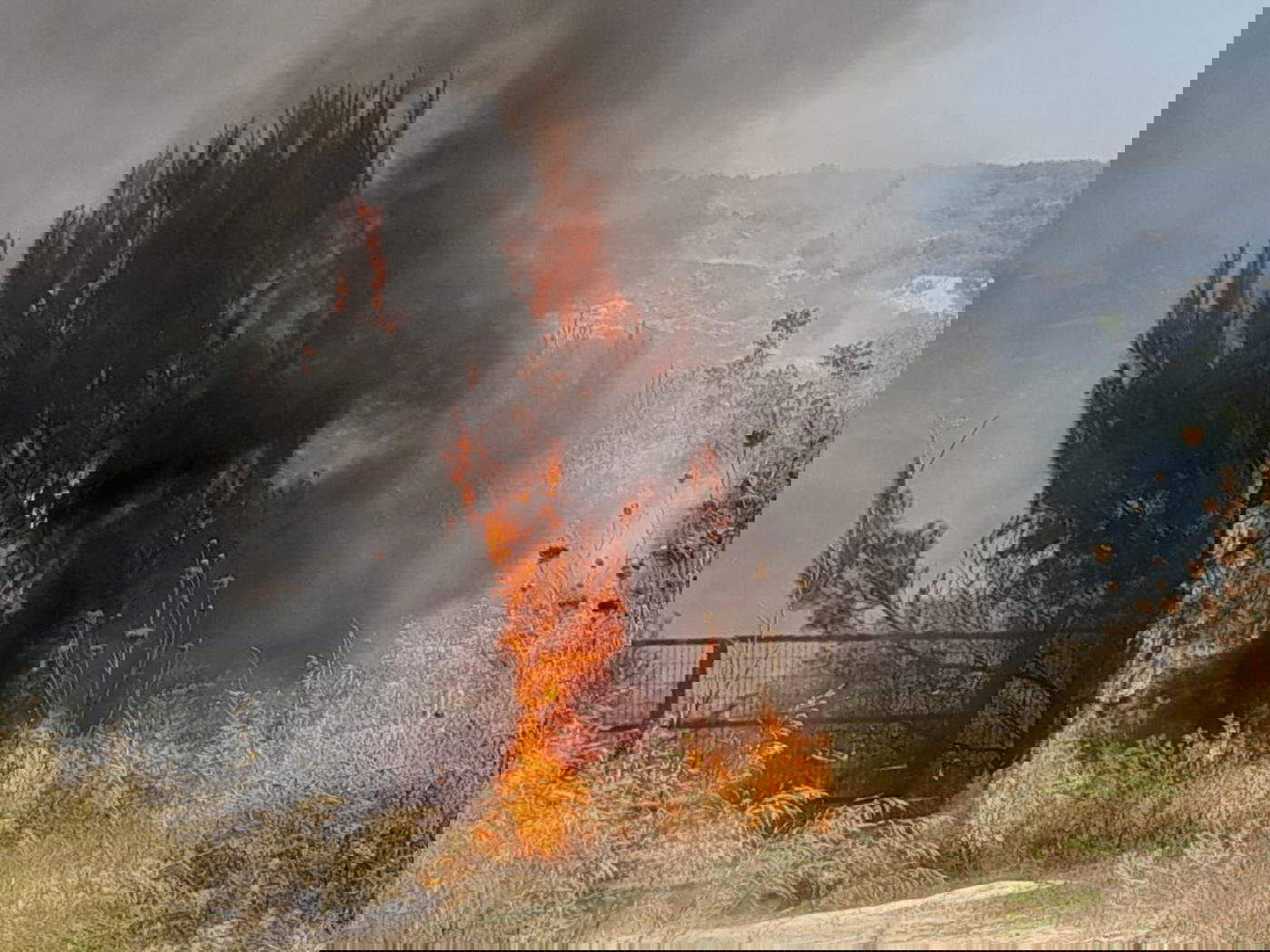 השריפות בצפון הארץ כתוצאה מהתפוצצות כטב"מים ושברי מיירטים