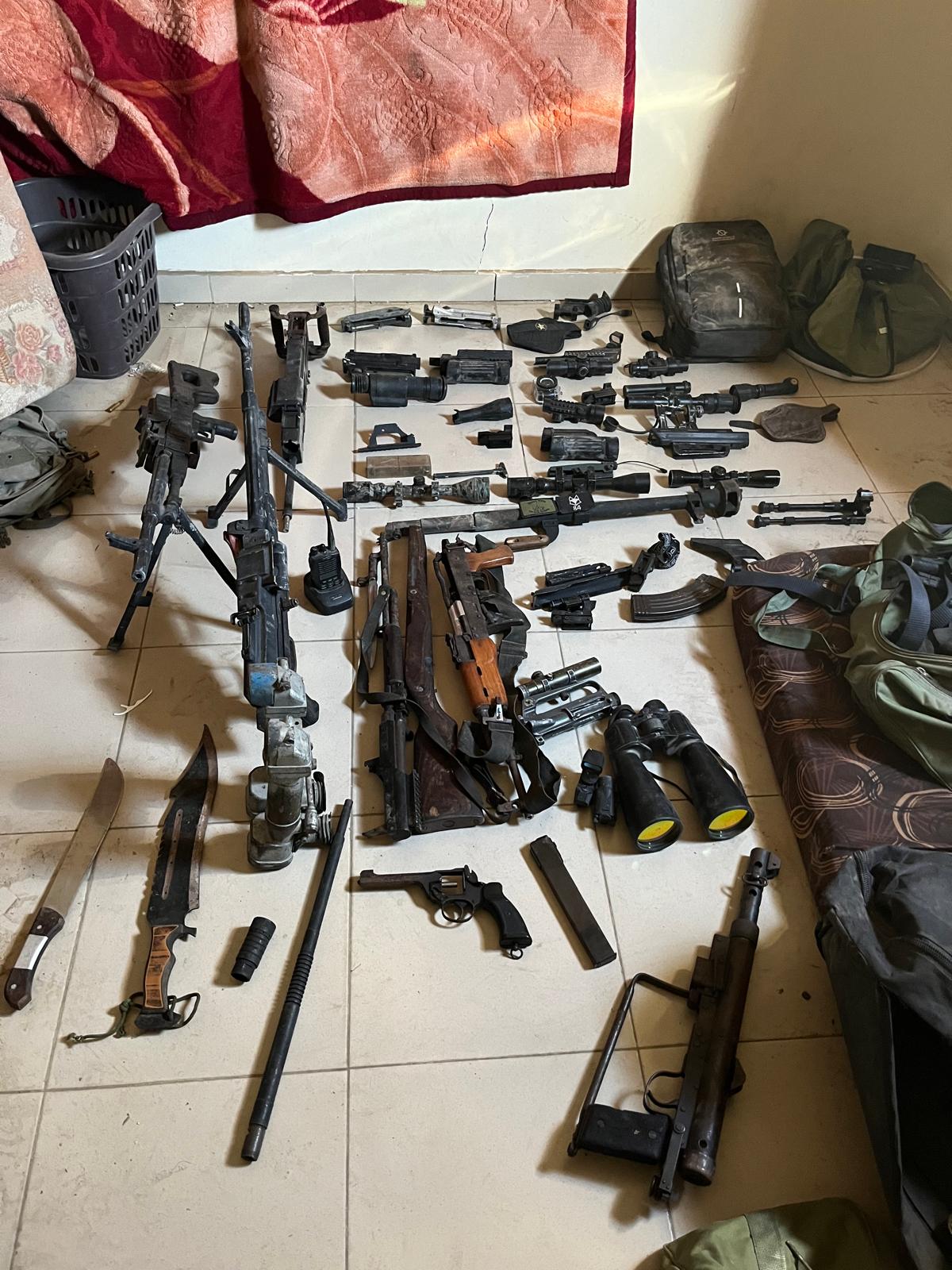 אמצעי הלחימה שאותרו על-ידי לוחמי גדוד רותם