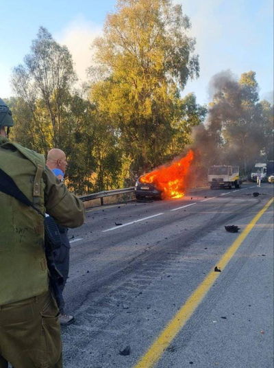 פגיעה ישירה ברכב בצומת נפח כביש 91 ברמת הגולן